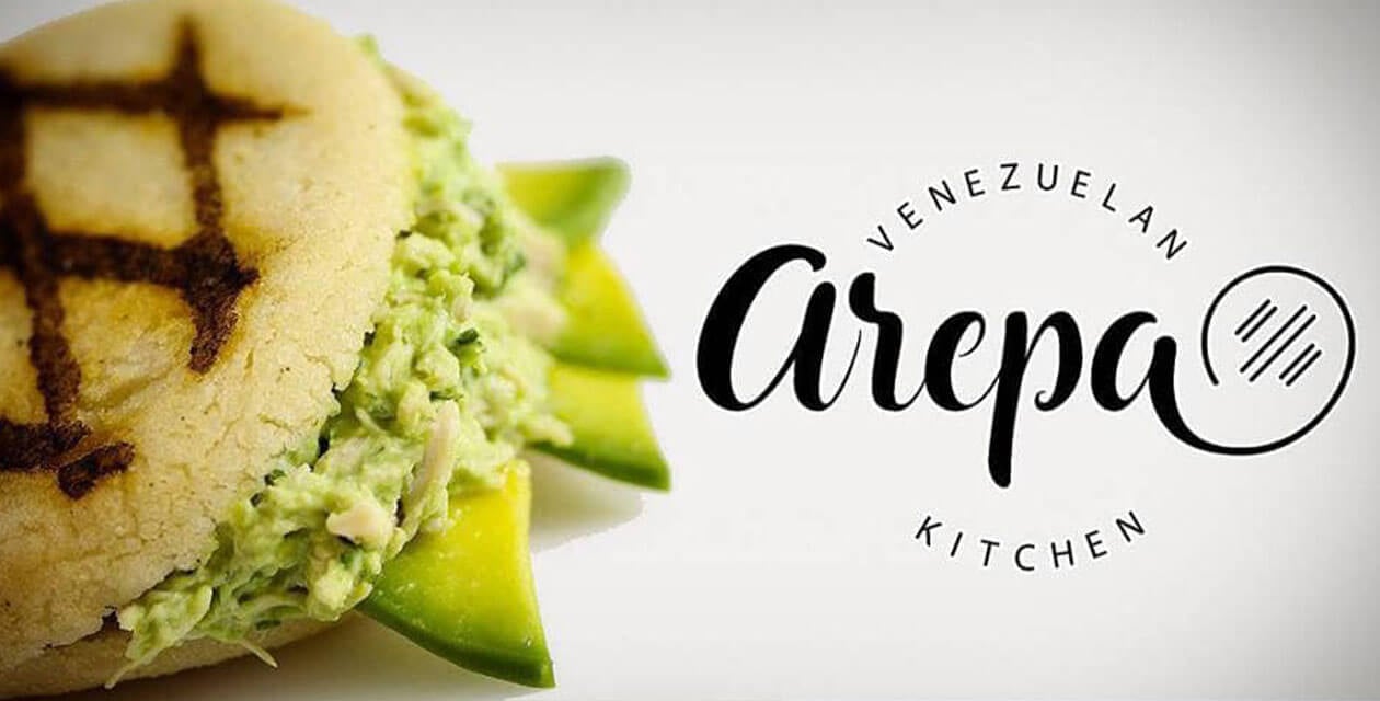 Arepa food and logo