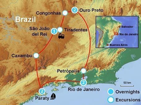 RIO DE JANEIRO & THE ROUTE OF GOLD TOUR