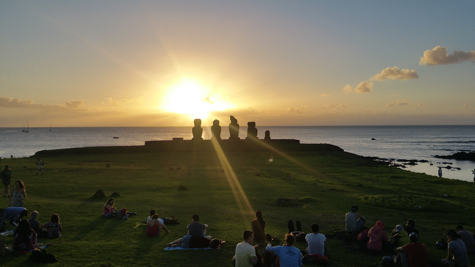 AHU TAHAI AT SUNSET with blankets