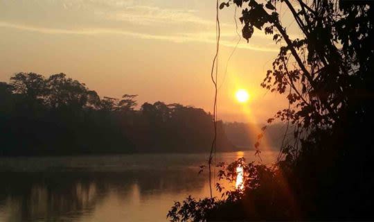 Sunset over the Amazon River