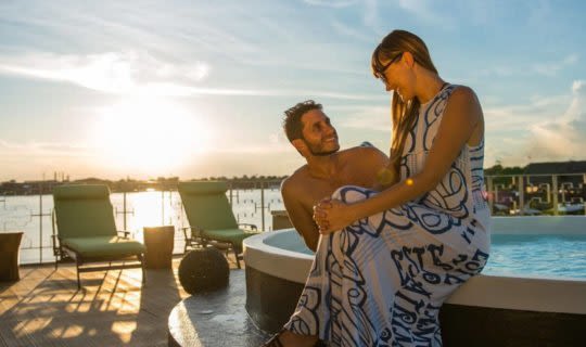 Couple honeymooning on a Galapagos Cruise