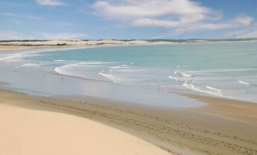 calm sandy beach on sunny day Jericoacoara