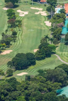 Aerial view of a golf course in Brazil