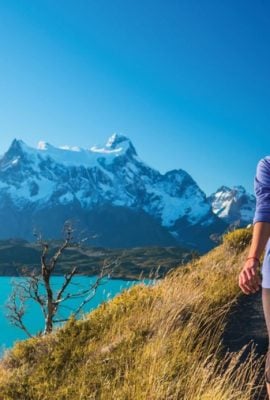 hiker on an argentina chile tour in patagonia