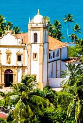 Church on coast in Olinda, Brazil