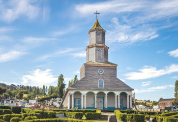 historic wooden church in Chiloe