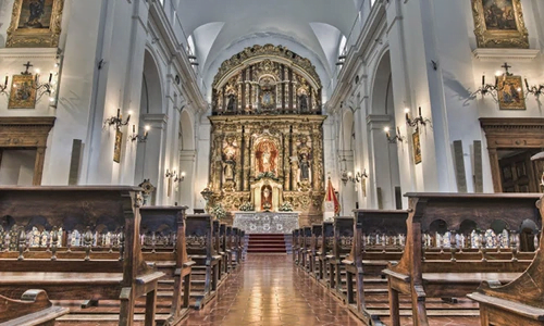 Del Pilar church interior located in Recoleta neighborhood at Buenos Aires, Argentina
