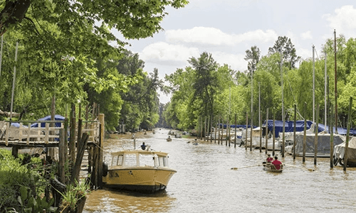 boats on the Tigre Delta in Argentina