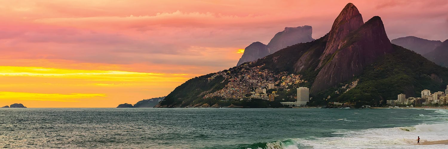 beach sunset in Rio de Janeiro Brazil 