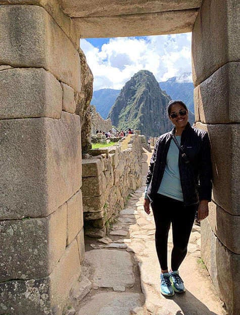 Young woman on her vacation in Machu Picchu