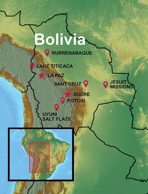 Bolivia Travel and FAQ Map