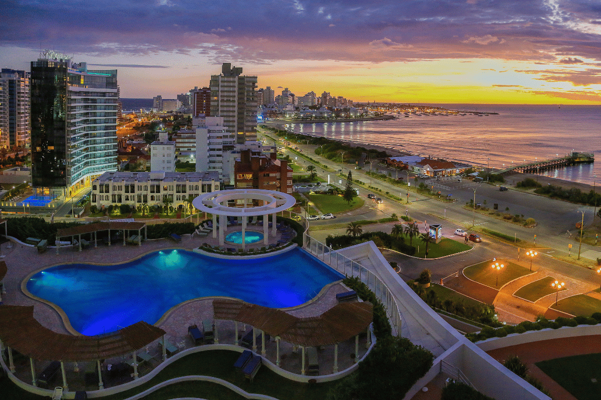 Aerial view over Punta Del Este