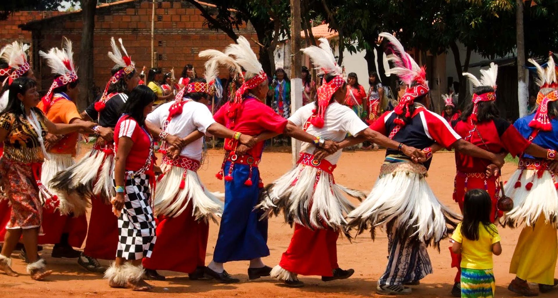 Maká community performing a traditional dance in Paraguay