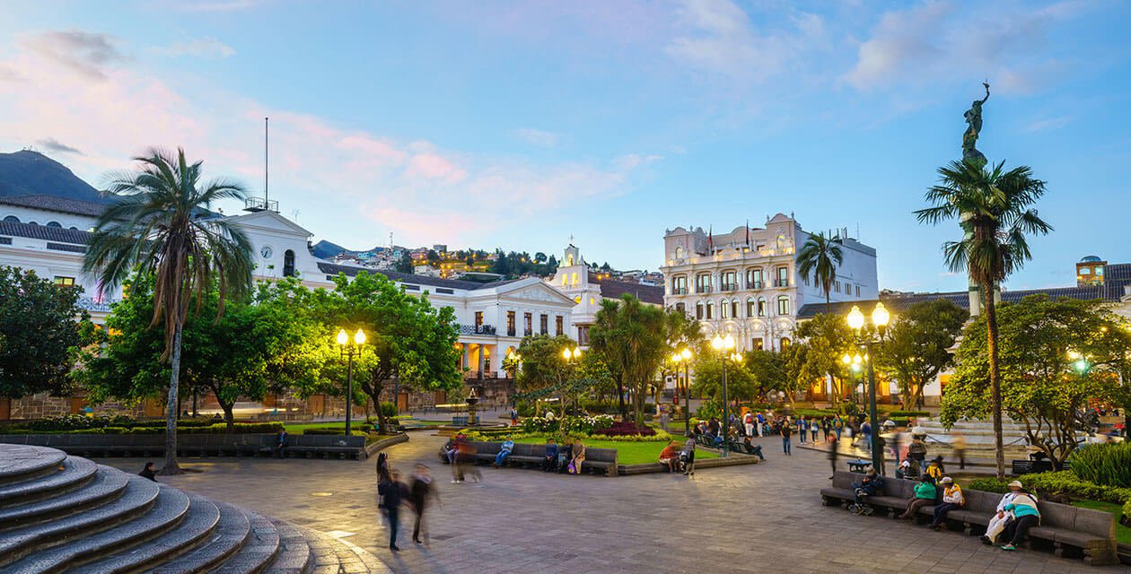 historic town and plaza in quito ecuador