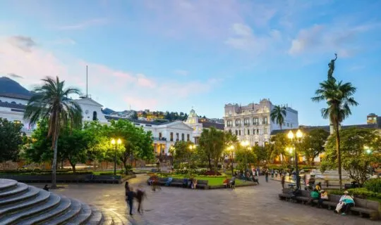 Plaza Grande during sunset