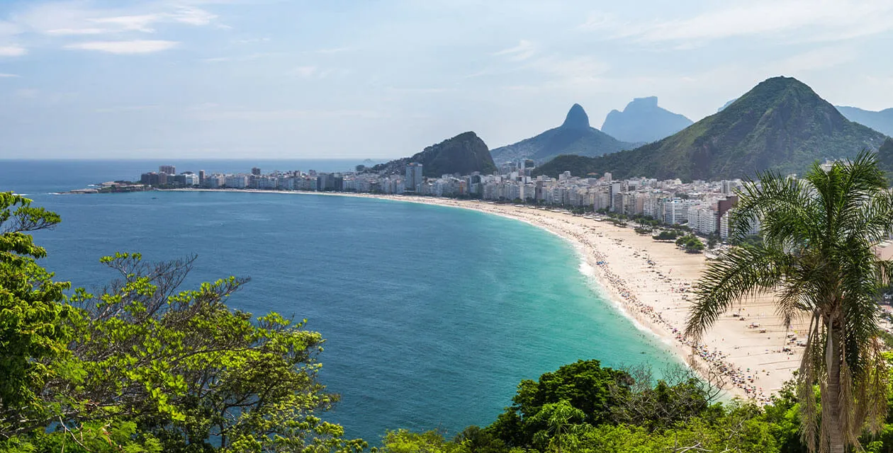 high-up viewpoint over copacabana 