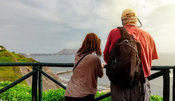 couple gazing at the view at the love park