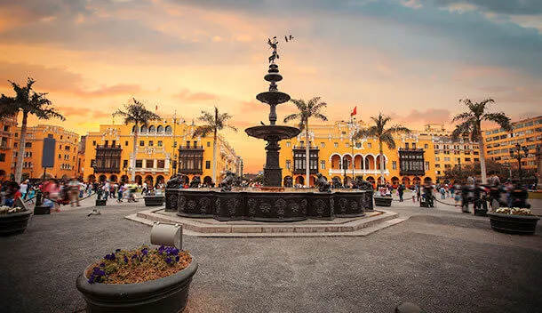 historic district at sunset