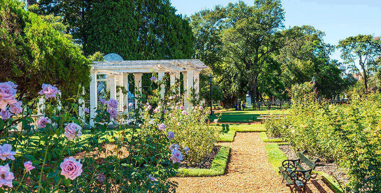 beautiful rose garden in palermo, buenos aires
