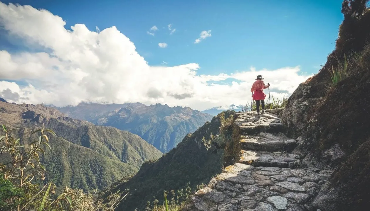 woman hiking inca trail
