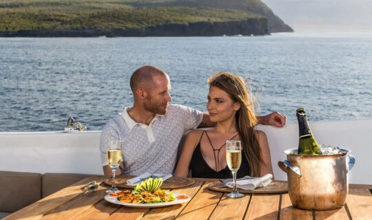 couple on a Galapagos cruise
