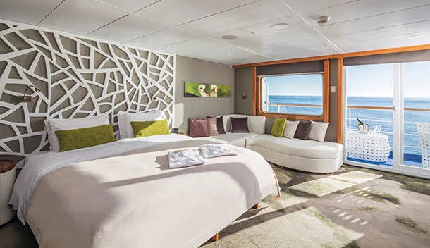 the balcony suite on the legend cruise ship