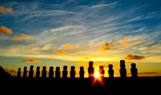 the-moai-heads-of-easter-island-at-sunset