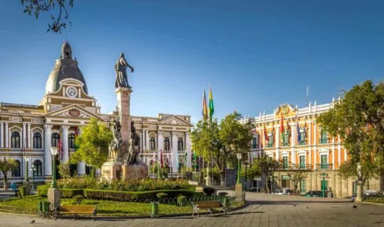 La Paz central square and buildings