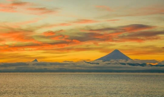 volcano-in-distance-with-beautiful-sunset