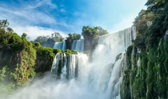 View of Iguazu Falls from base