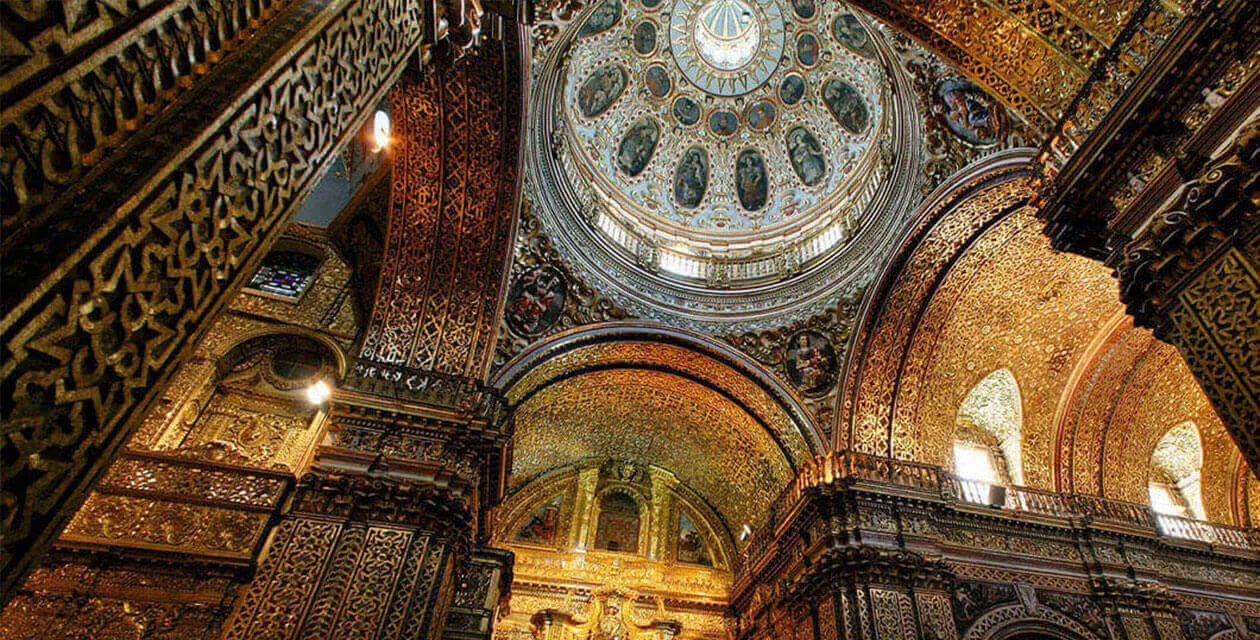 ornate gold church of quito