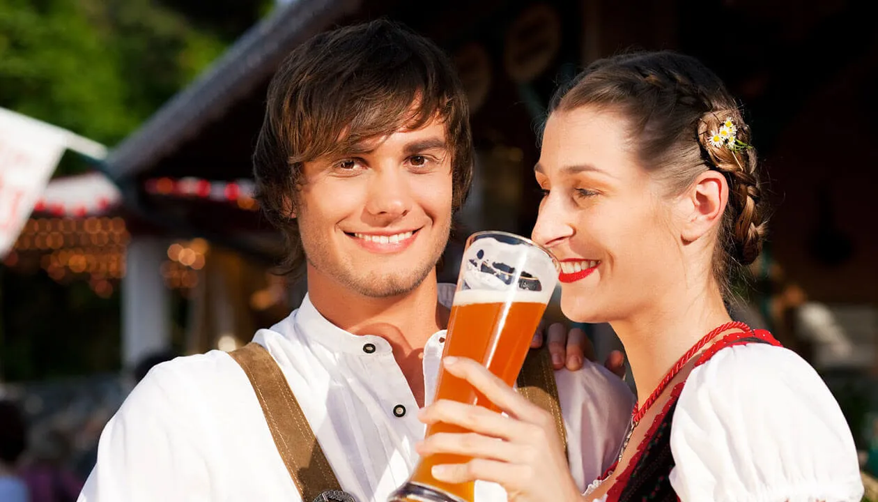 couple enjoying oktoberfest