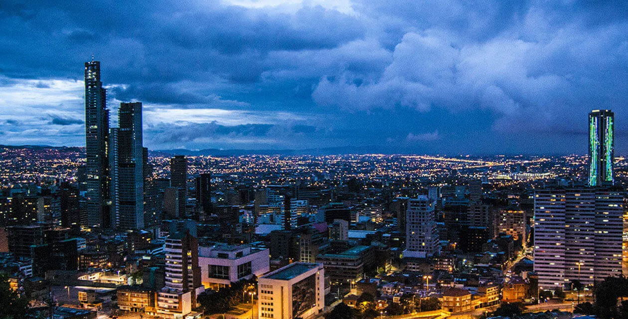 city skyline at night