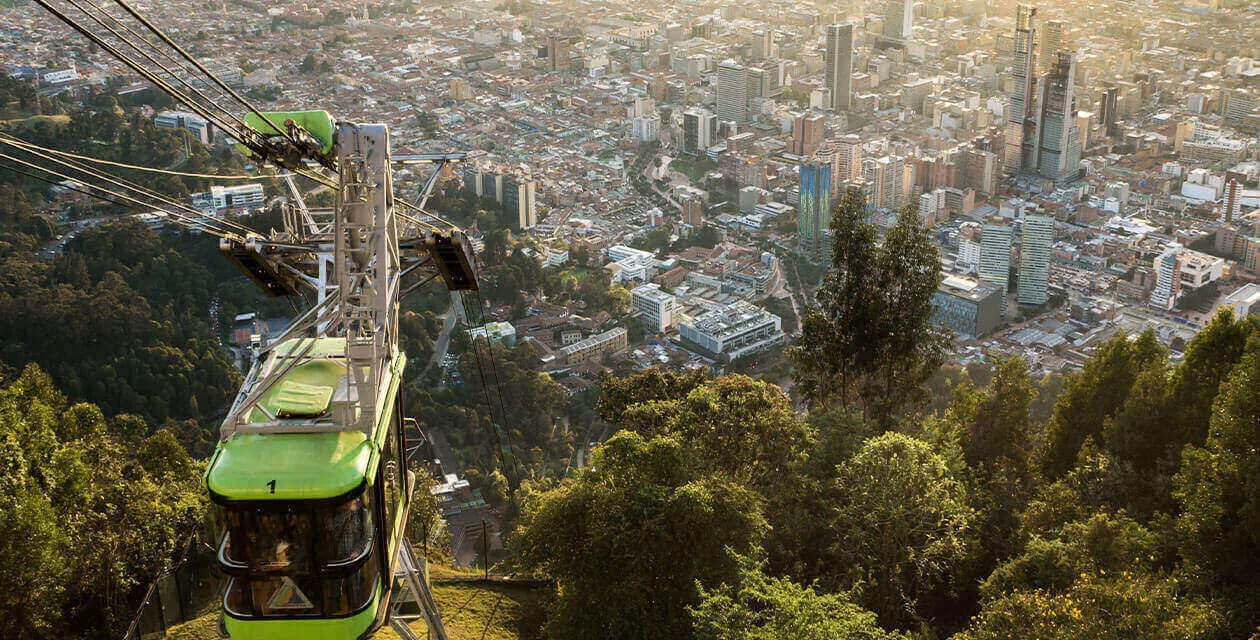 funicular going up hill in bogota