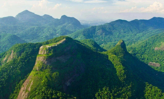 aerial over mountains of rio