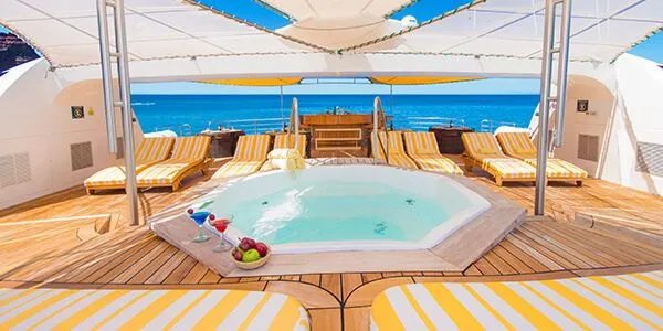 Petral cruise deck in the Galapagos - luxury Ecuador Tours