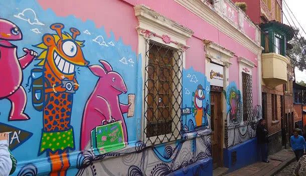 colorful street art in bogota