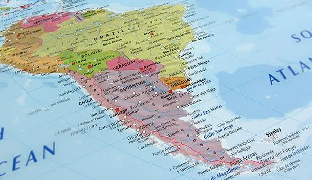 map of south america