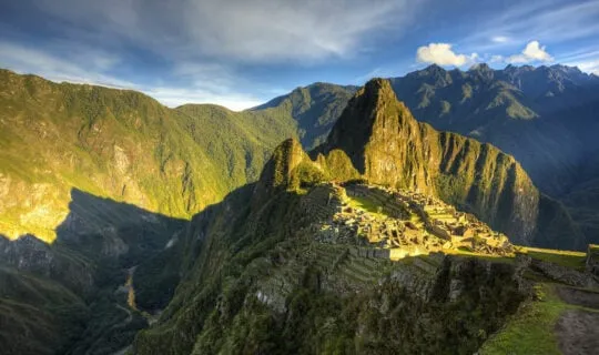 Machu Picchu citadel under sunrise