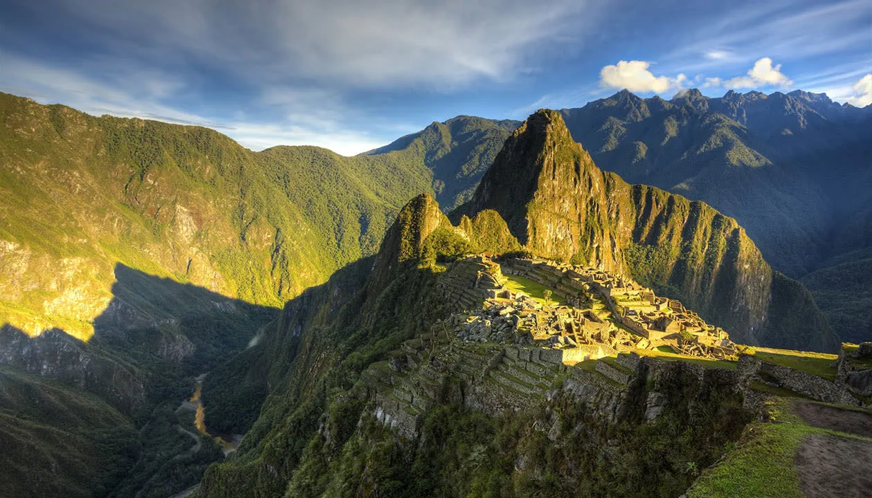 Machu Picchu citadel under sunrise