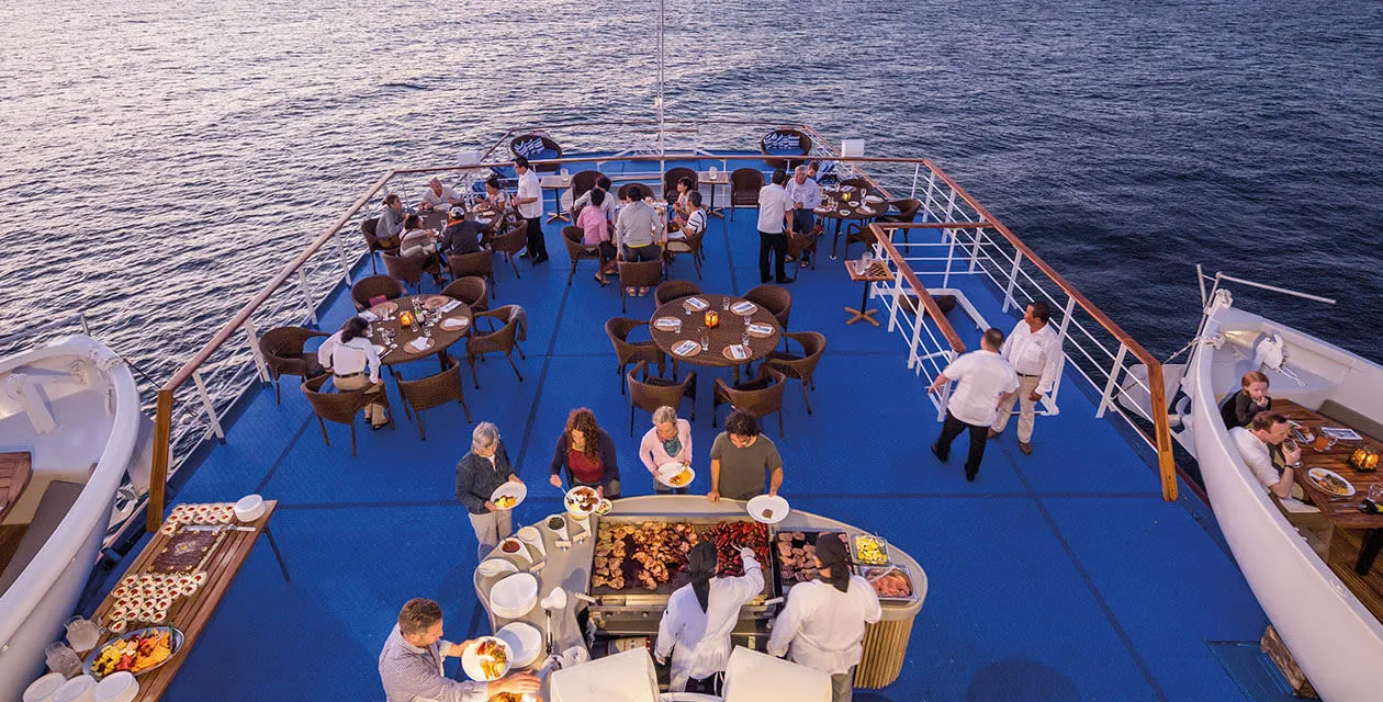 cruise guests having dinner