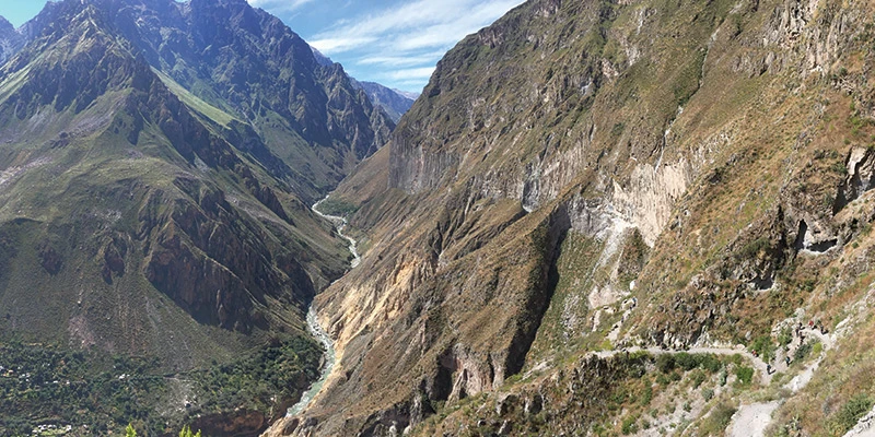 Aerial View of the Colca Canyon in Peru