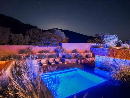 Outdoor spa area of hotel