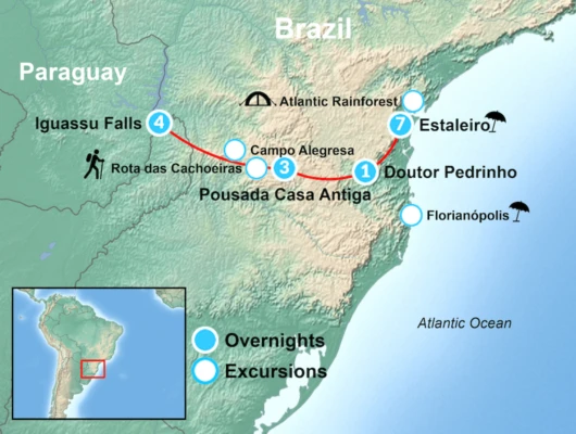Brazil Adventure Tour Map
