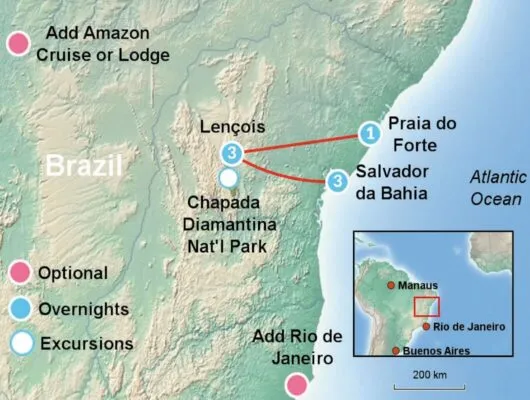 Diamonds Itinerary Map