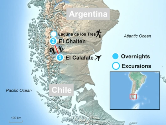 Map of El Calfate tour