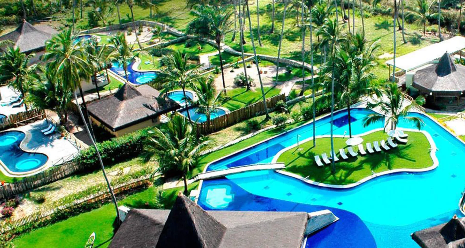 Aerial view over pool area at Kiaroa Eco-Luxury Resort