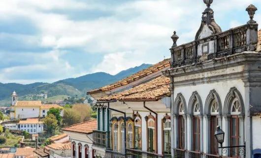 Ouro Preto street with historic homes