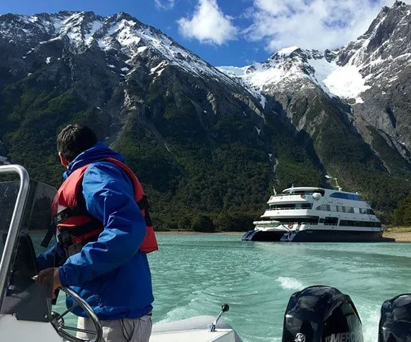 Guests exploring Patagonia on Patagonia Cruise