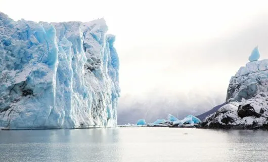 Perito Moreno Glacier on foggy day